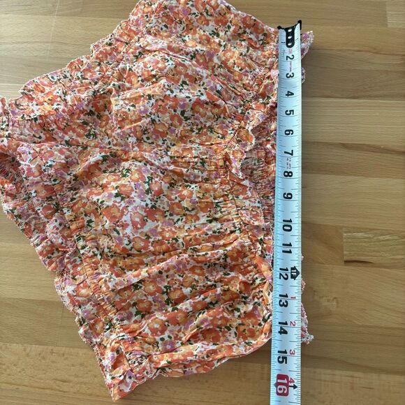 NWT By Anthropologie Medium Orange Floral Sleep Pajama Hot Shorts Bloomers - Picture 4 of 8